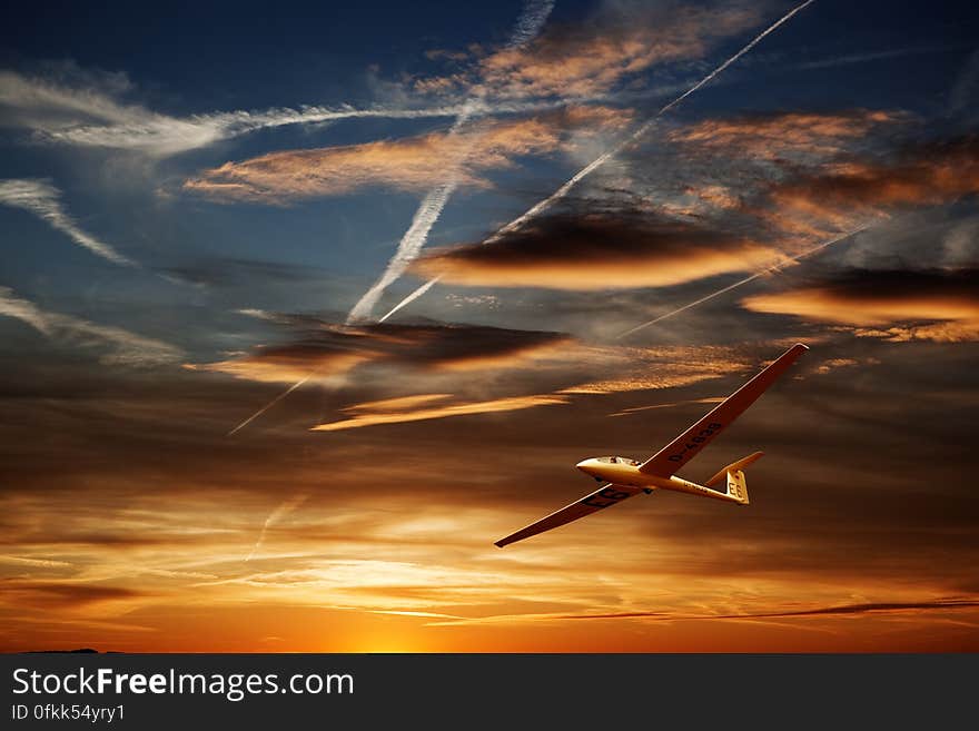 Airplane on Air during Golden Hour