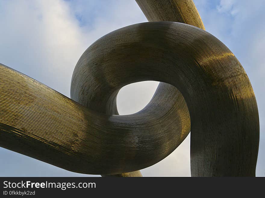 Modern art sculpture made of steel tubes. Modern art sculpture made of steel tubes.