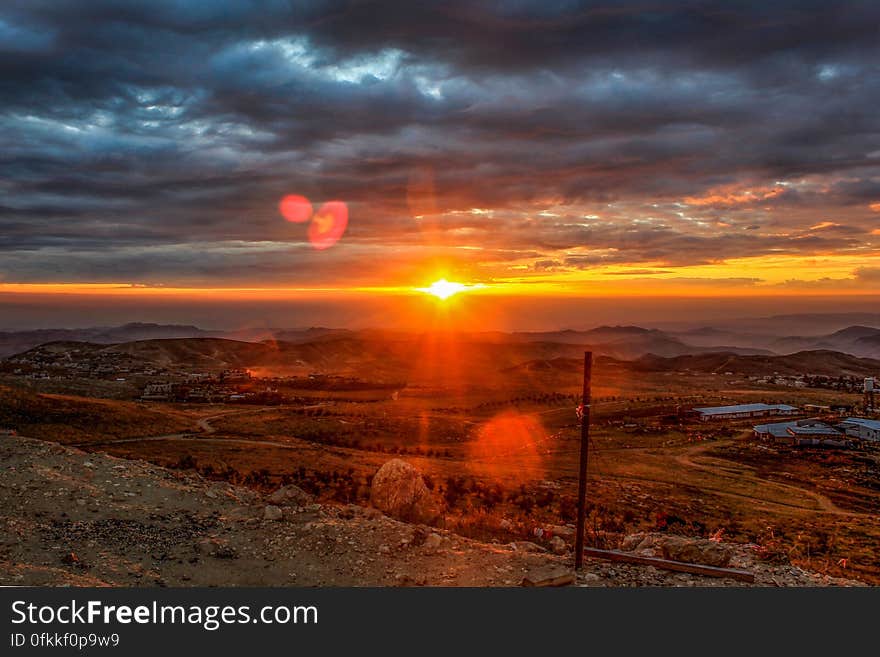 Scenic View of Dramatic Sky during Sunset