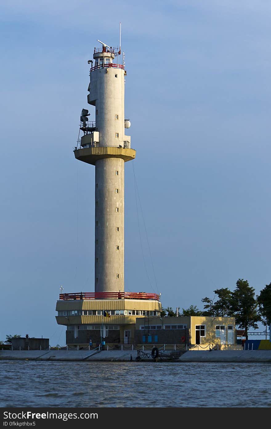 A 59 meter tall light tower placed where Danube&#039;s Sulina arm flows into the Black sea. A 59 meter tall light tower placed where Danube&#039;s Sulina arm flows into the Black sea.