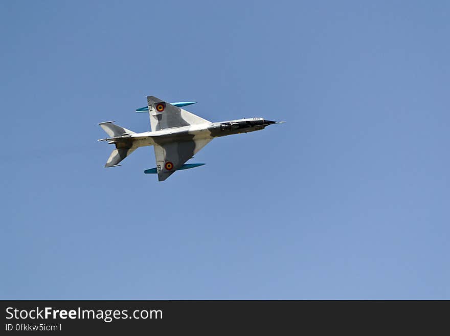 Romanian MiG-21 Lancer variant of Soviet third generation jet fighter, to be retired soon from use. Romanian MiG-21 Lancer variant of Soviet third generation jet fighter, to be retired soon from use.