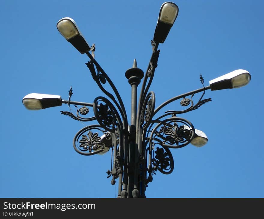 street-light-against-blue-sky