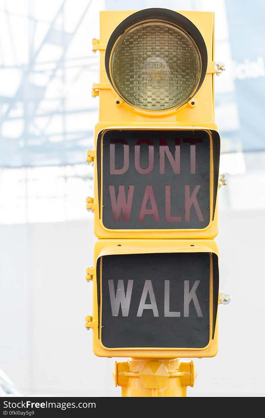 Written light indicators for pedestrian crossing usual to US cities. Written light indicators for pedestrian crossing usual to US cities.