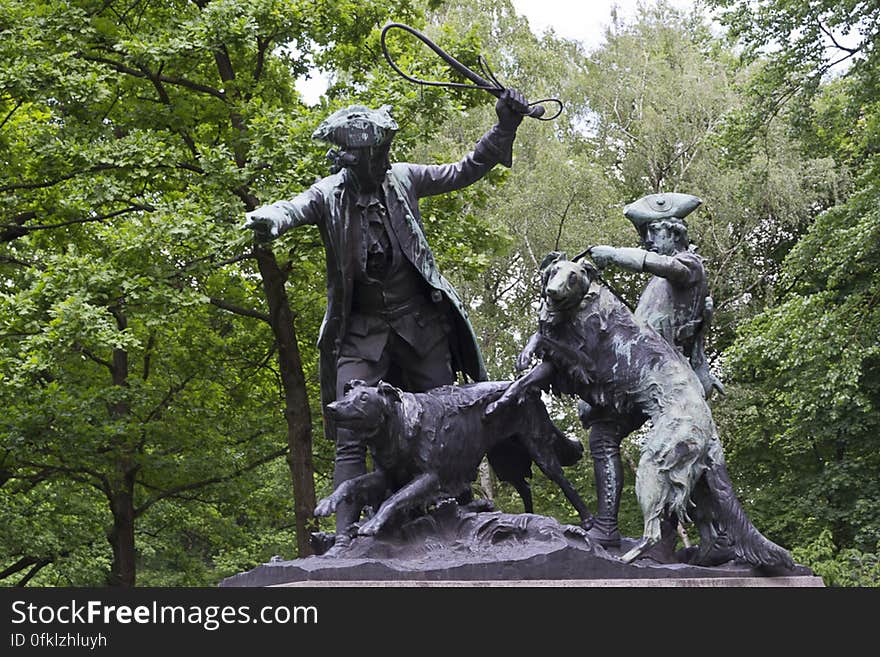 Group of statuary illustrating the excitement of the sport of hare-coursing. Group of statuary illustrating the excitement of the sport of hare-coursing.