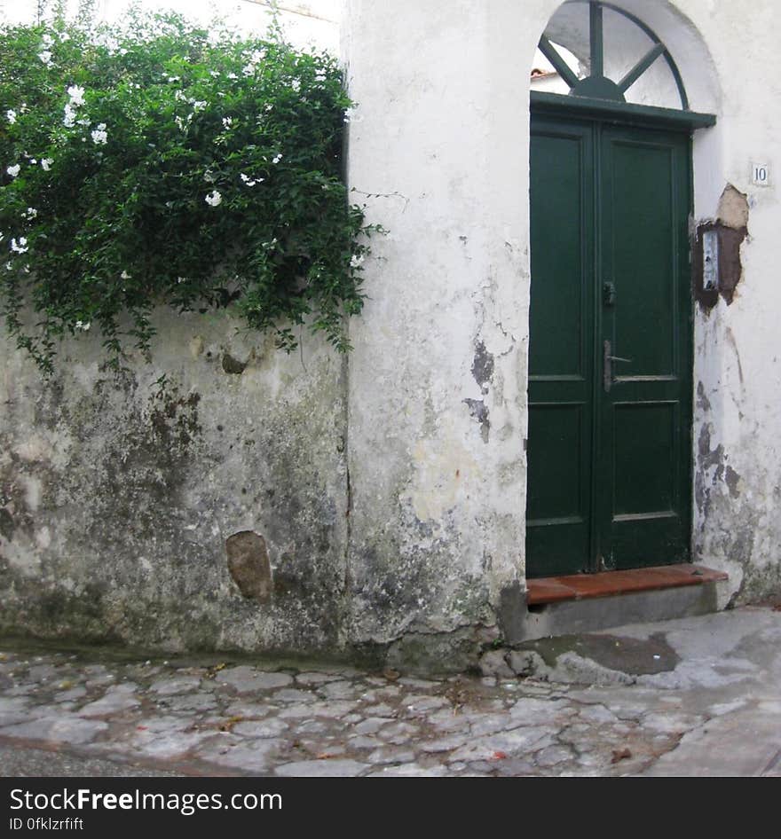 Front door under arch