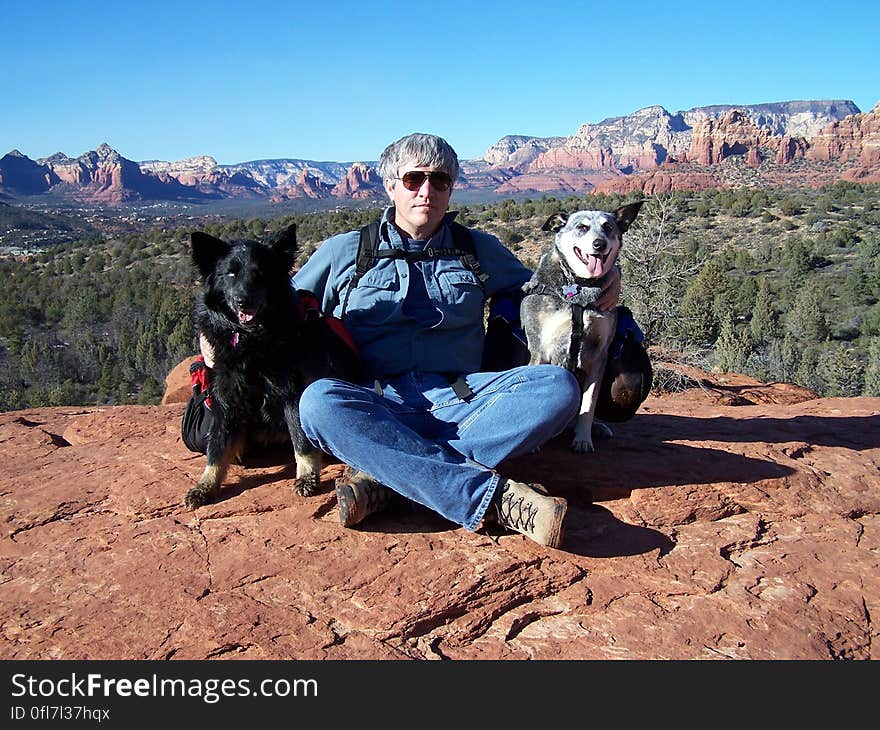 Stuart and pups. Stuart and pups