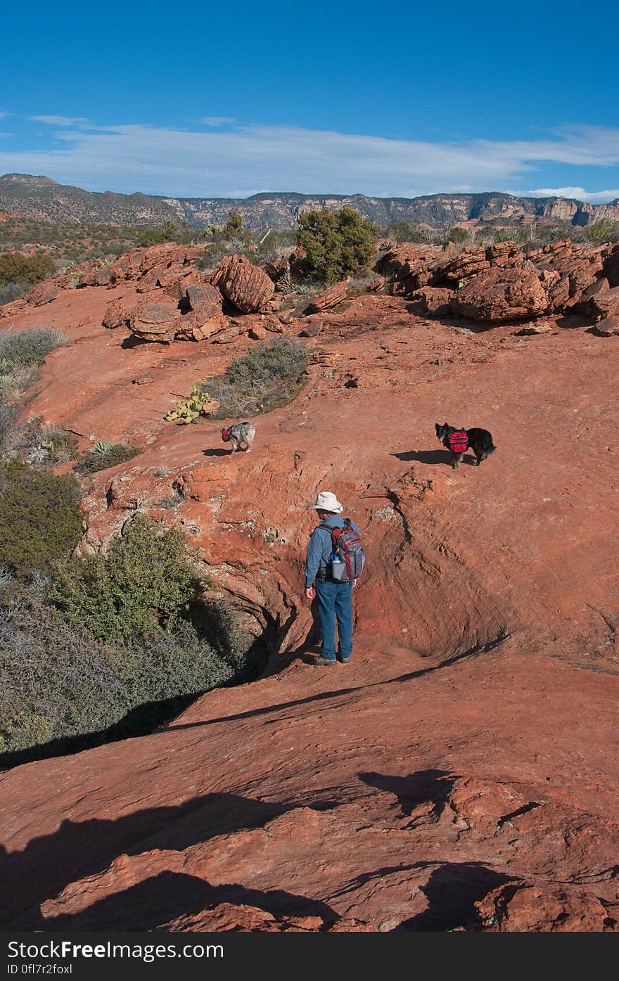 Exploring the ruins at Robbers Roost, near Casner Mountain, west of Sedona.