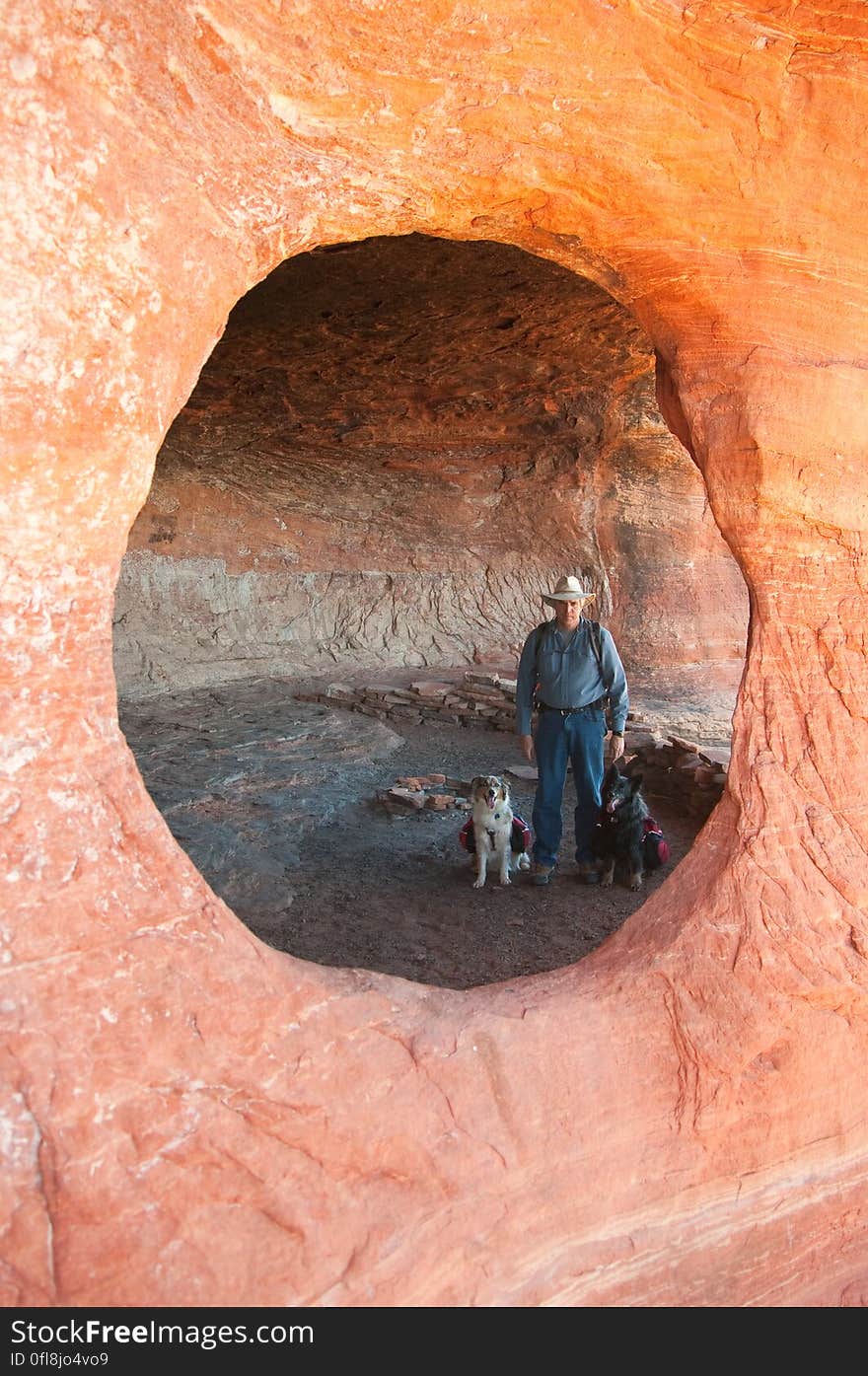 Exploring the ruins at Robbers Roost, near Casner Mountain, west of Sedona.