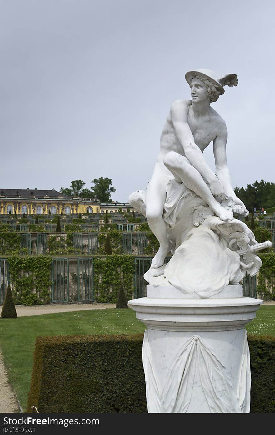 Statue Of Hermes In Sanssouci Park, Potsdam, Germany.