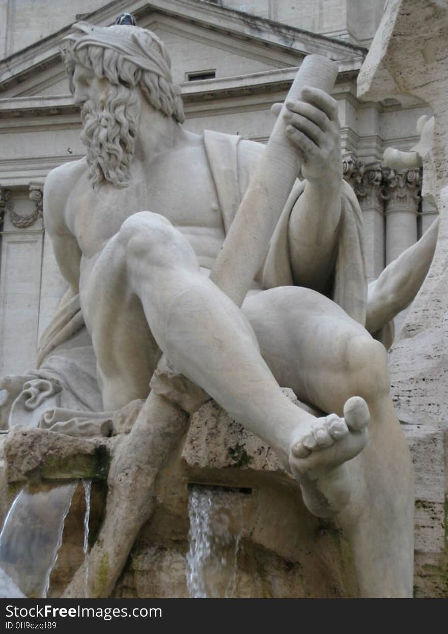 Fontana dei Quattro Fiumi on the Piazza Navona in Rome, Italy.