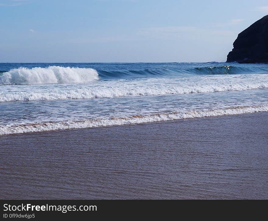 White Blue Ocean Wave during Day Time