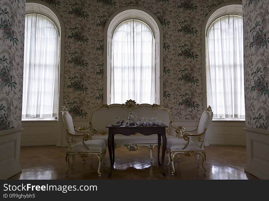 A view inside a rococo style room.