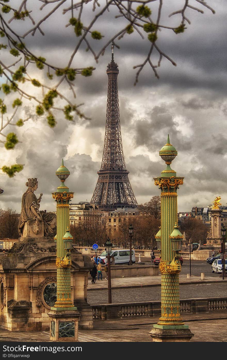 A view of the Eiffel Tower, Paris, France.