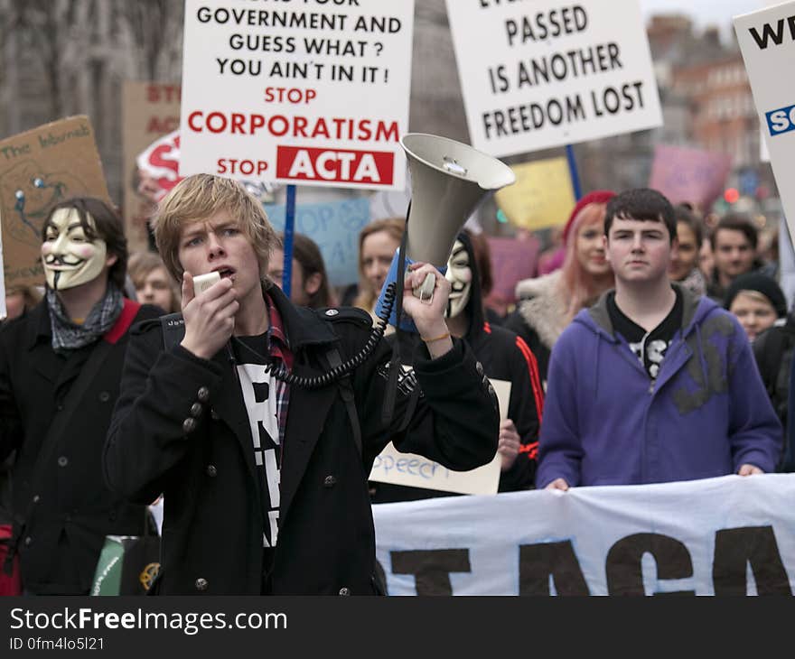 ACTA Protest on the streets of Dublin