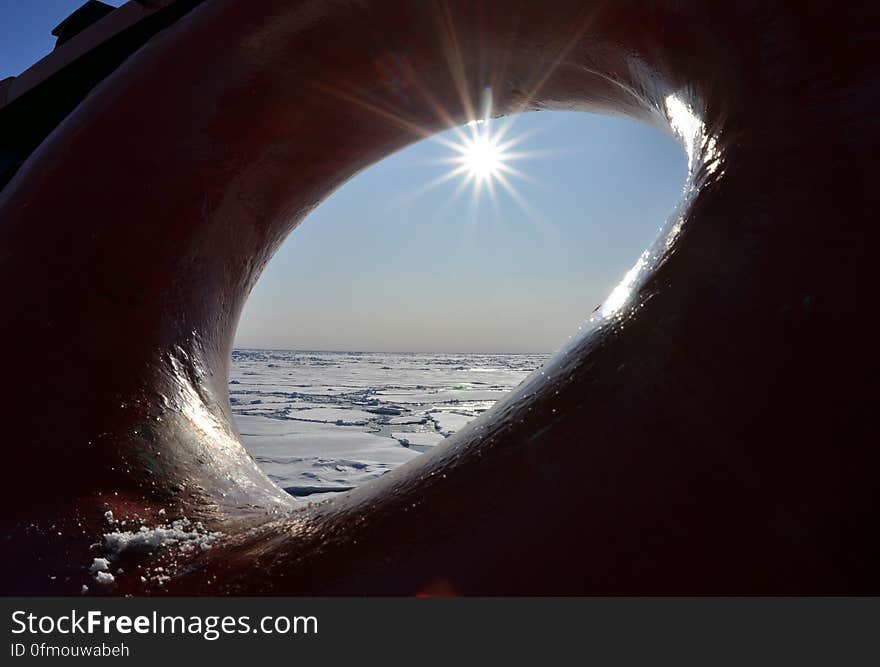 The sun shines through the bullnose of the Coast Guard Cutter Healy on the Arctic Ocean Sept. 1, 2009. Photo Credit: Patrick Kelley, U.S. Coast Guard. The sun shines through the bullnose of the Coast Guard Cutter Healy on the Arctic Ocean Sept. 1, 2009. Photo Credit: Patrick Kelley, U.S. Coast Guard