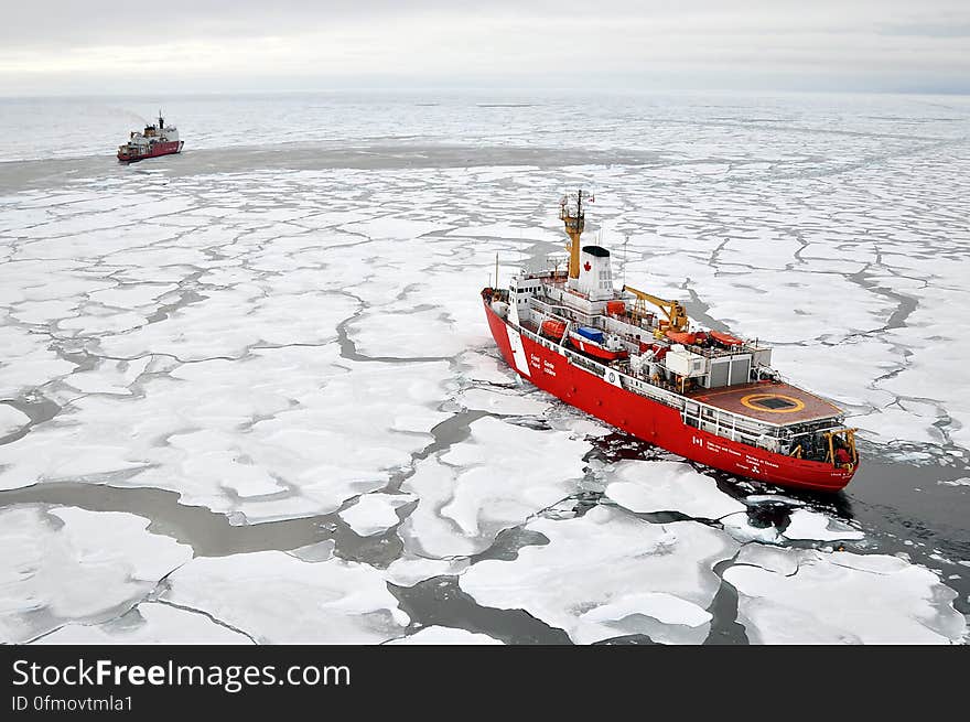 ARCTIC OCEAN – The Canadian Coast Guard Ship Louis S. St-Laurent makes an approach to the Coast Guard Cutter Healy in the Arctic Ocean Sept. 5, 2009. The two ships are taking part in a multi-year, multi-agency Arctic survey that will help define the Arctic continental shelf. Photo Credit: Patrick Kelley, U.S. Coast Guard. ARCTIC OCEAN – The Canadian Coast Guard Ship Louis S. St-Laurent makes an approach to the Coast Guard Cutter Healy in the Arctic Ocean Sept. 5, 2009. The two ships are taking part in a multi-year, multi-agency Arctic survey that will help define the Arctic continental shelf. Photo Credit: Patrick Kelley, U.S. Coast Guard