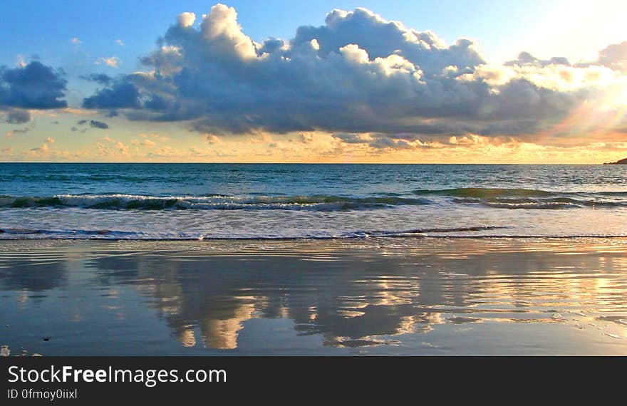 Clouds reflected in the sea. That&#x27;s it. Clouds reflected in the sea. That&#x27;s it.