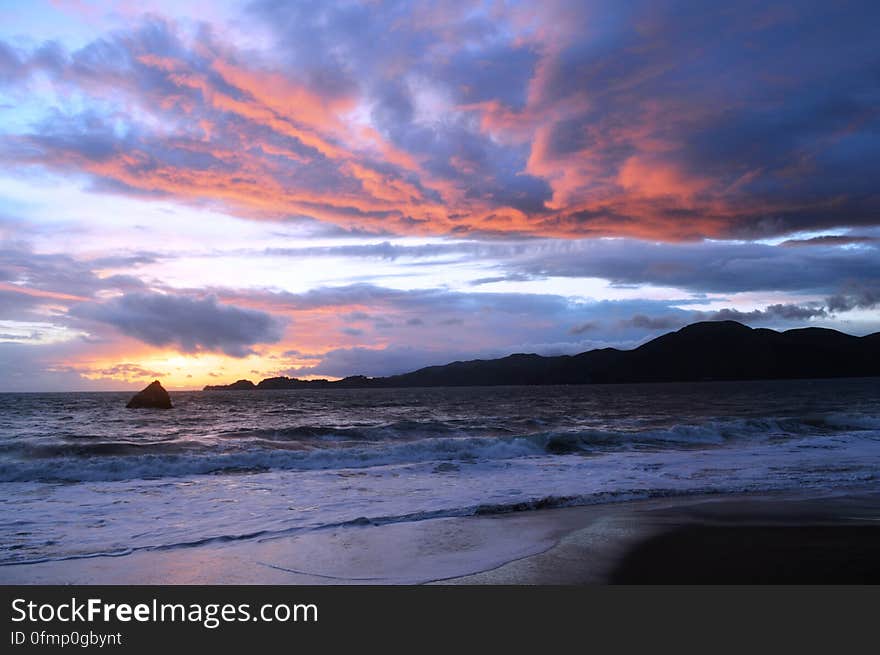 An evening at the beach on a cool spring day. An evening at the beach on a cool spring day