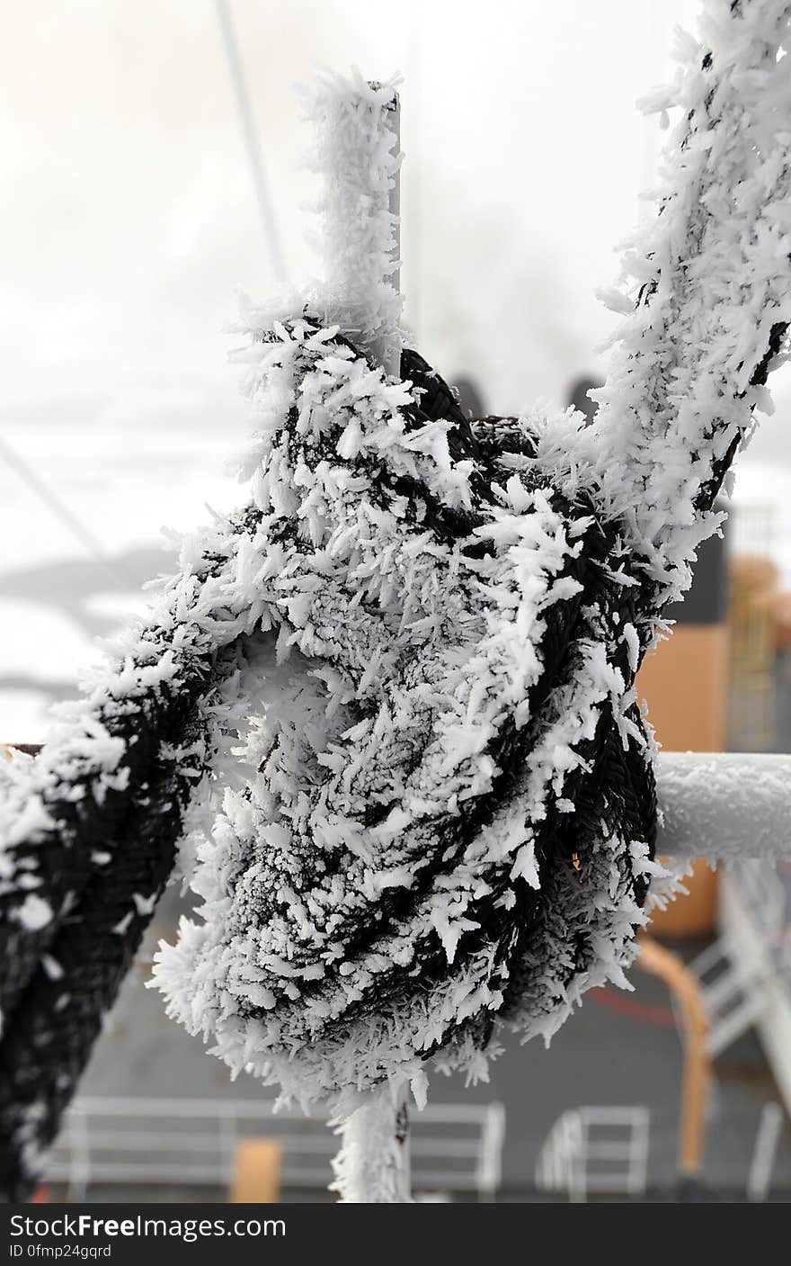 ARCTIC OCEAN - Frost forms on a lanyard aboard the Coast Guard Cutter Healy as the ship operates in the western portion of the Arctic Ocean Aug. 21, 2009. Photo Credit: Patrick Kelley, U.S. Coast Guard. ARCTIC OCEAN - Frost forms on a lanyard aboard the Coast Guard Cutter Healy as the ship operates in the western portion of the Arctic Ocean Aug. 21, 2009. Photo Credit: Patrick Kelley, U.S. Coast Guard