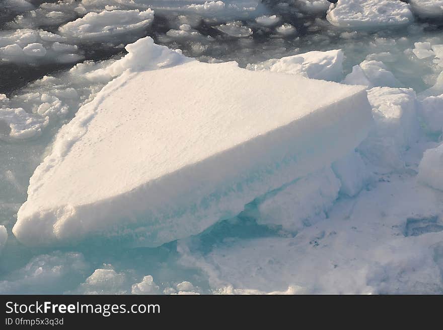 An ice floe in the Arctic Ocean resembles a slice of pie Sept. 9, 2009. Photo Credit: Patrick Kelley, U.S. Coast Guard. An ice floe in the Arctic Ocean resembles a slice of pie Sept. 9, 2009. Photo Credit: Patrick Kelley, U.S. Coast Guard