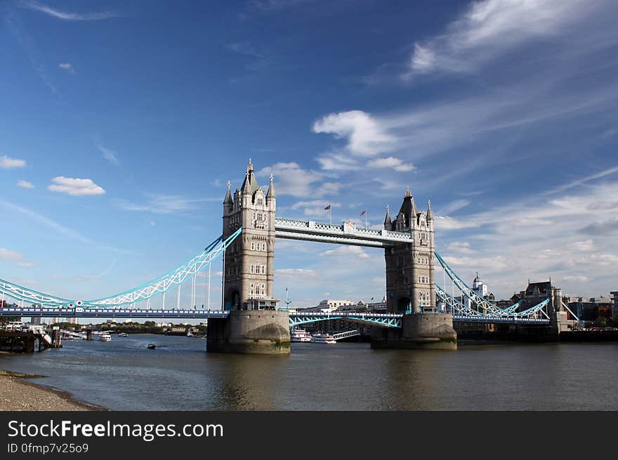 Twin Bridge Under Clear Sky