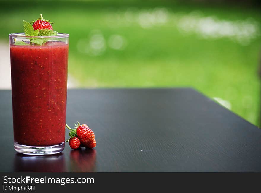 Strawberry Juice in Focus Photography