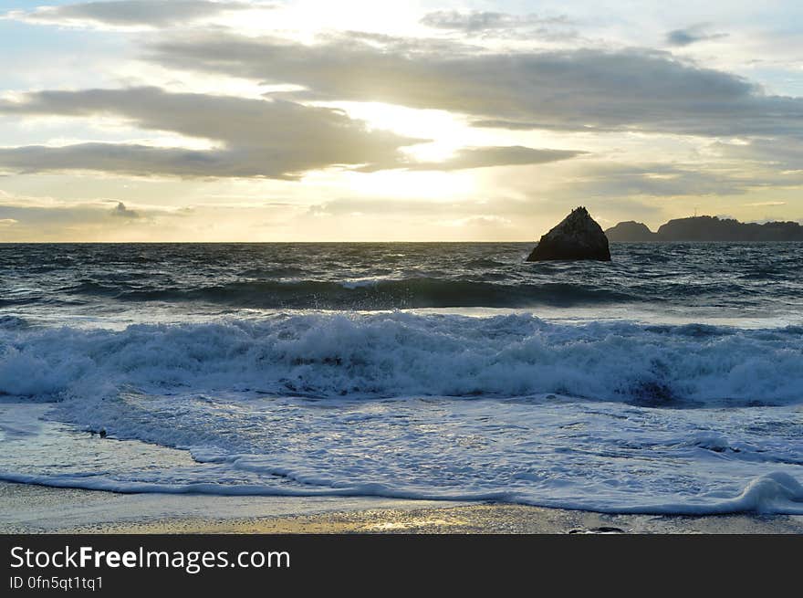 An evening at the beach on a cool spring day. An evening at the beach on a cool spring day