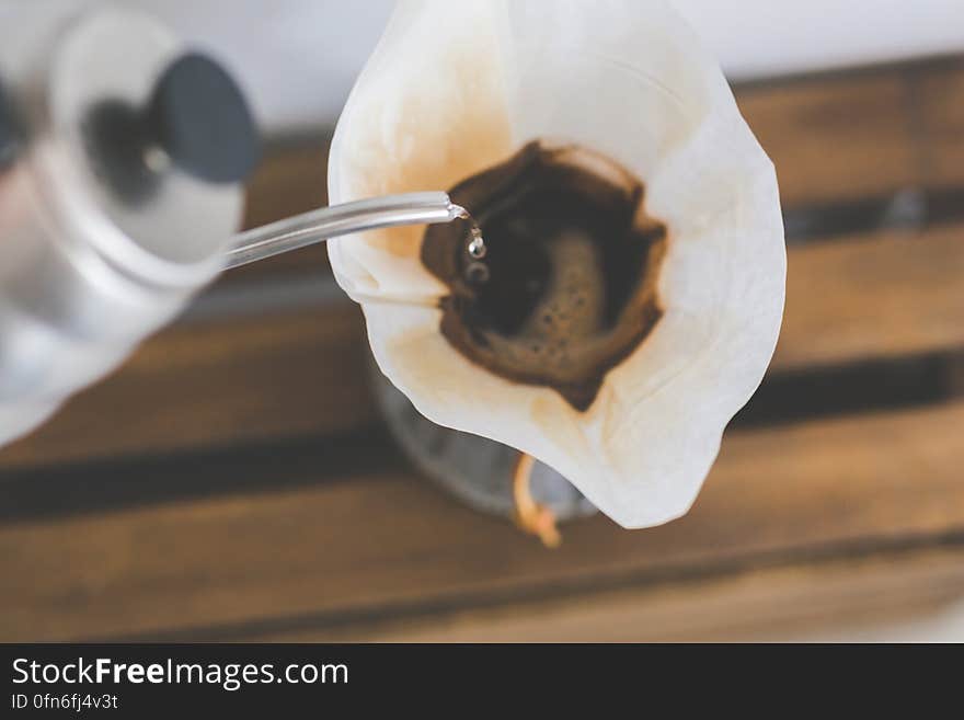 Fresh morning coffee in the Chemex filter