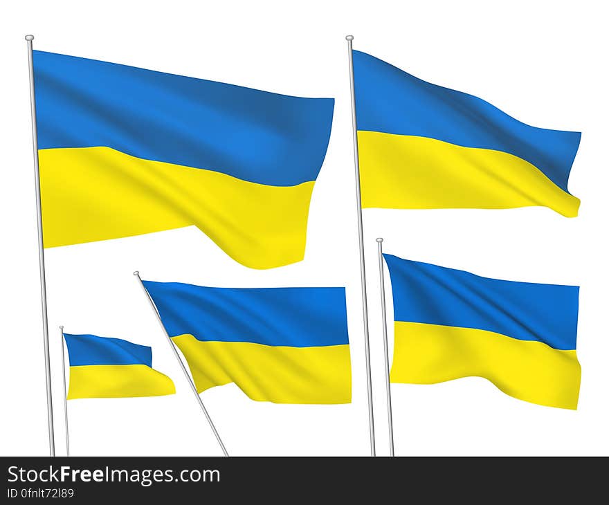 Vector flags of Ukraine