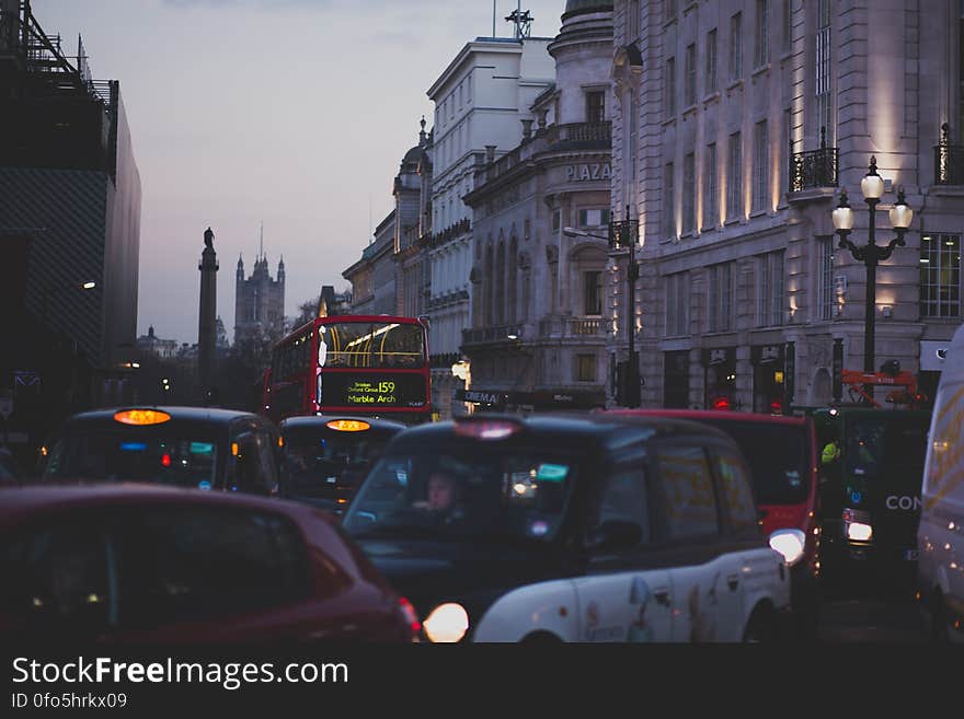 Car&#x27;s on the Street Having Traffic during Twilight