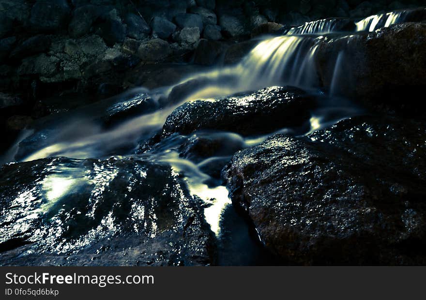 A long exposure of a waterfall. A long exposure of a waterfall.