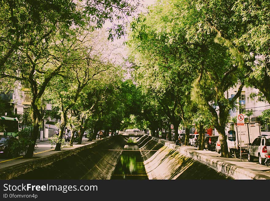 A canal passing through a city. A canal passing through a city.