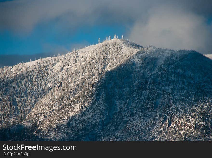 The top of Mt. Elden following winter storms. Mt. Elden houses communications towers and a fire lookout tower. Winter storms passed through northern Arizona the first week of January 2016, dropping nearly three feet of snow in some areas around Flagstaff, Arizona. Photo by Deborah Lee Soltesz, January 8, 2016. Source: U.S. Forest Service, Coconino National Forest. Learn more about the Coconino National Forest. The top of Mt. Elden following winter storms. Mt. Elden houses communications towers and a fire lookout tower. Winter storms passed through northern Arizona the first week of January 2016, dropping nearly three feet of snow in some areas around Flagstaff, Arizona. Photo by Deborah Lee Soltesz, January 8, 2016. Source: U.S. Forest Service, Coconino National Forest. Learn more about the Coconino National Forest.