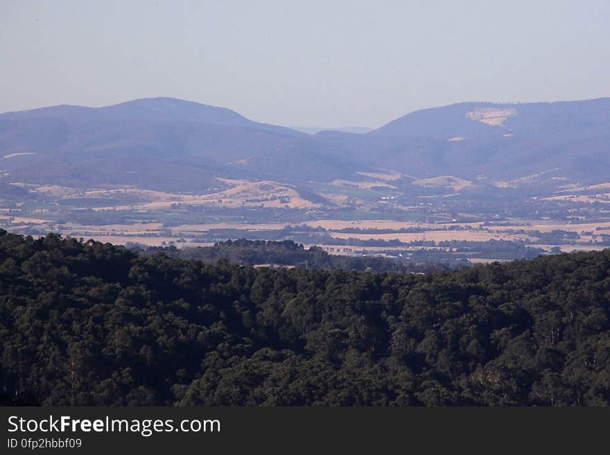 Looking inland from a look-out point in the Dandenong Ranges National Park. Looking inland from a look-out point in the Dandenong Ranges National Park.