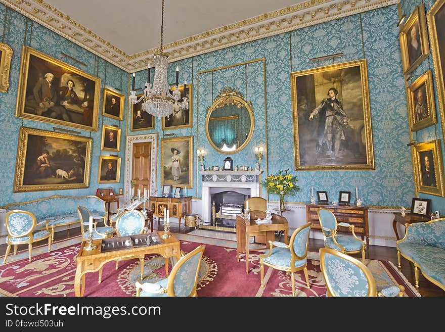 Here is a photograph taken from the Turquoise Drawing Room inside Castle Howard. Located in York, Yorkshire, England, UK. Here is a photograph taken from the Turquoise Drawing Room inside Castle Howard. Located in York, Yorkshire, England, UK.