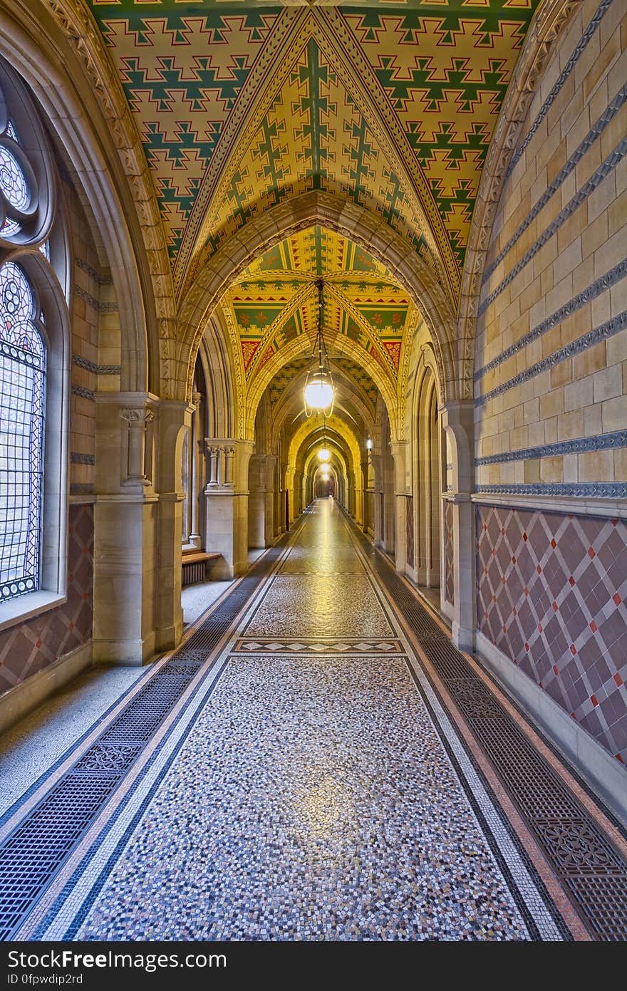 Here is an hdr photograph taken from a corridor inside Manchester City Hall. Located in Manchester, Greater Manchester, England, UK. Here is an hdr photograph taken from a corridor inside Manchester City Hall. Located in Manchester, Greater Manchester, England, UK.