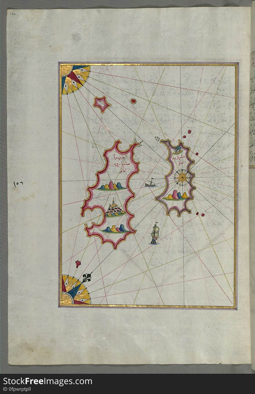 Originally composed in 932 AH / 1525 CE and dedicated to Sultan Süleyman I &#x28;&quot;The Magnificent&quot;&#x29;, this great work by Piri Reis &#x28;d. 962 AH / 1555 CE&#x29; on navigation was later revised and expanded. The present manuscript, made mostly in the late 11th AH / 17th CE century, is based on the later expanded version with some 240 exquisitely executed maps and portolan charts. They include a world map &#x28;fol.41a&#x29; with the outline of the Americas, as well as coastlines &#x28;bays, capes, peninsulas&#x29;, islands, mountains and cities of the Mediterranean basin and the Black Sea. The work starts with the description of the coastline of Anatolia and the islands of the Aegean Sea, the Peloponnese peninsula and eastern and western coasts of the Adriatic Sea. It then proceeds to describe the western shores of Italy, southern France, Spain, North Africa, Palestine, Israel, Lebanon, Syria, western Anatolia, various islands north of Crete, Sea of Marmara, Bosporus and the Black Sea. It ends with a map of the shores of the the Caspian Sea &#x28;fol.374a&#x29;. See this manuscript page by page at the Walters Art Museum website: art.thewalters.org/viewwoa.aspx?id=19195. Originally composed in 932 AH / 1525 CE and dedicated to Sultan Süleyman I &#x28;&quot;The Magnificent&quot;&#x29;, this great work by Piri Reis &#x28;d. 962 AH / 1555 CE&#x29; on navigation was later revised and expanded. The present manuscript, made mostly in the late 11th AH / 17th CE century, is based on the later expanded version with some 240 exquisitely executed maps and portolan charts. They include a world map &#x28;fol.41a&#x29; with the outline of the Americas, as well as coastlines &#x28;bays, capes, peninsulas&#x29;, islands, mountains and cities of the Mediterranean basin and the Black Sea. The work starts with the description of the coastline of Anatolia and the islands of the Aegean Sea, the Peloponnese peninsula and eastern and western coasts of the Adriatic Sea. It then proceeds to describe the western shores of Italy, southern France, Spain, North Africa, Palestine, Israel, Lebanon, Syria, western Anatolia, various islands north of Crete, Sea of Marmara, Bosporus and the Black Sea. It ends with a map of the shores of the the Caspian Sea &#x28;fol.374a&#x29;. See this manuscript page by page at the Walters Art Museum website: art.thewalters.org/viewwoa.aspx?id=19195