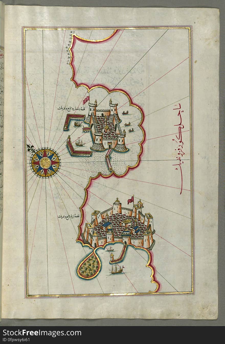 Originally composed in 932 AH / 1525 CE and dedicated to Sultan Süleyman I &#x28;&quot;The Magnificent&quot;&#x29;, this great work by Piri Reis &#x28;d. 962 AH / 1555 CE&#x29; on navigation was later revised and expanded. The present manuscript, made mostly in the late 11th AH / 17th CE century, is based on the later expanded version with some 240 exquisitely executed maps and portolan charts. They include a world map &#x28;fol.41a&#x29; with the outline of the Americas, as well as coastlines &#x28;bays, capes, peninsulas&#x29;, islands, mountains and cities of the Mediterranean basin and the Black Sea. The work starts with the description of the coastline of Anatolia and the islands of the Aegean Sea, the Peloponnese peninsula and eastern and western coasts of the Adriatic Sea. It then proceeds to describe the western shores of Italy, southern France, Spain, North Africa, Palestine, Israel, Lebanon, Syria, western Anatolia, various islands north of Crete, Sea of Marmara, Bosporus and the Black Sea. It ends with a map of the shores of the the Caspian Sea &#x28;fol.374a&#x29;. See this manuscript page by page at the Walters Art Museum website: art.thewalters.org/viewwoa.aspx?id=19195. Originally composed in 932 AH / 1525 CE and dedicated to Sultan Süleyman I &#x28;&quot;The Magnificent&quot;&#x29;, this great work by Piri Reis &#x28;d. 962 AH / 1555 CE&#x29; on navigation was later revised and expanded. The present manuscript, made mostly in the late 11th AH / 17th CE century, is based on the later expanded version with some 240 exquisitely executed maps and portolan charts. They include a world map &#x28;fol.41a&#x29; with the outline of the Americas, as well as coastlines &#x28;bays, capes, peninsulas&#x29;, islands, mountains and cities of the Mediterranean basin and the Black Sea. The work starts with the description of the coastline of Anatolia and the islands of the Aegean Sea, the Peloponnese peninsula and eastern and western coasts of the Adriatic Sea. It then proceeds to describe the western shores of Italy, southern France, Spain, North Africa, Palestine, Israel, Lebanon, Syria, western Anatolia, various islands north of Crete, Sea of Marmara, Bosporus and the Black Sea. It ends with a map of the shores of the the Caspian Sea &#x28;fol.374a&#x29;. See this manuscript page by page at the Walters Art Museum website: art.thewalters.org/viewwoa.aspx?id=19195