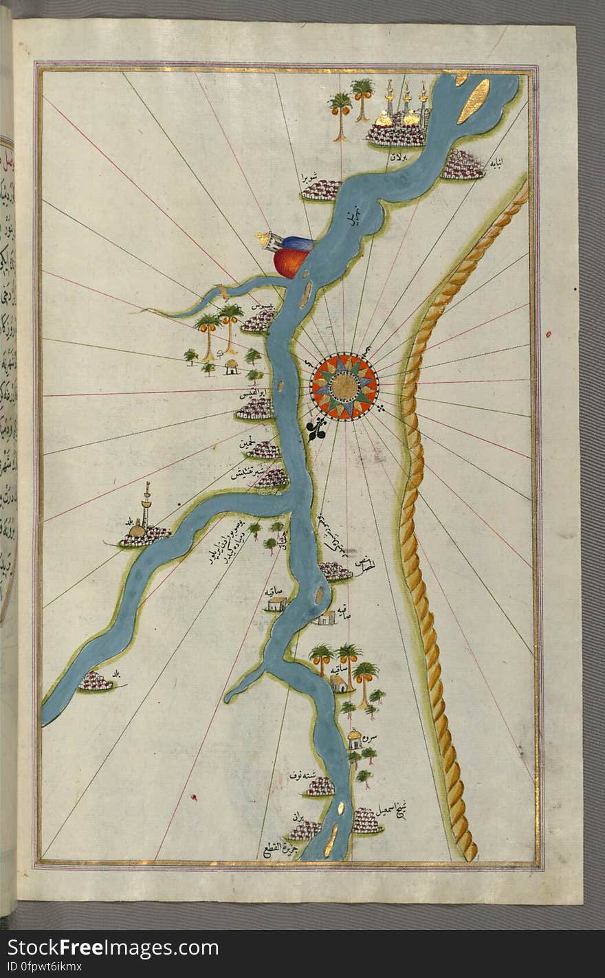 Originally composed in 932 AH / 1525 CE and dedicated to Sultan Süleyman I &#x28;&quot;The Magnificent&quot;&#x29;, this great work by Piri Reis &#x28;d. 962 AH / 1555 CE&#x29; on navigation was later revised and expanded. The present manuscript, made mostly in the late 11th AH / 17th CE century, is based on the later expanded version with some 240 exquisitely executed maps and portolan charts. They include a world map &#x28;fol.41a&#x29; with the outline of the Americas, as well as coastlines &#x28;bays, capes, peninsulas&#x29;, islands, mountains and cities of the Mediterranean basin and the Black Sea. The work starts with the description of the coastline of Anatolia and the islands of the Aegean Sea, the Peloponnese peninsula and eastern and western coasts of the Adriatic Sea. It then proceeds to describe the western shores of Italy, southern France, Spain, North Africa, Palestine, Israel, Lebanon, Syria, western Anatolia, various islands north of Crete, Sea of Marmara, Bosporus and the Black Sea. It ends with a map of the shores of the the Caspian Sea &#x28;fol.374a&#x29;. See this manuscript page by page at the Walters Art Museum website: art.thewalters.org/viewwoa.aspx?id=19195. Originally composed in 932 AH / 1525 CE and dedicated to Sultan Süleyman I &#x28;&quot;The Magnificent&quot;&#x29;, this great work by Piri Reis &#x28;d. 962 AH / 1555 CE&#x29; on navigation was later revised and expanded. The present manuscript, made mostly in the late 11th AH / 17th CE century, is based on the later expanded version with some 240 exquisitely executed maps and portolan charts. They include a world map &#x28;fol.41a&#x29; with the outline of the Americas, as well as coastlines &#x28;bays, capes, peninsulas&#x29;, islands, mountains and cities of the Mediterranean basin and the Black Sea. The work starts with the description of the coastline of Anatolia and the islands of the Aegean Sea, the Peloponnese peninsula and eastern and western coasts of the Adriatic Sea. It then proceeds to describe the western shores of Italy, southern France, Spain, North Africa, Palestine, Israel, Lebanon, Syria, western Anatolia, various islands north of Crete, Sea of Marmara, Bosporus and the Black Sea. It ends with a map of the shores of the the Caspian Sea &#x28;fol.374a&#x29;. See this manuscript page by page at the Walters Art Museum website: art.thewalters.org/viewwoa.aspx?id=19195