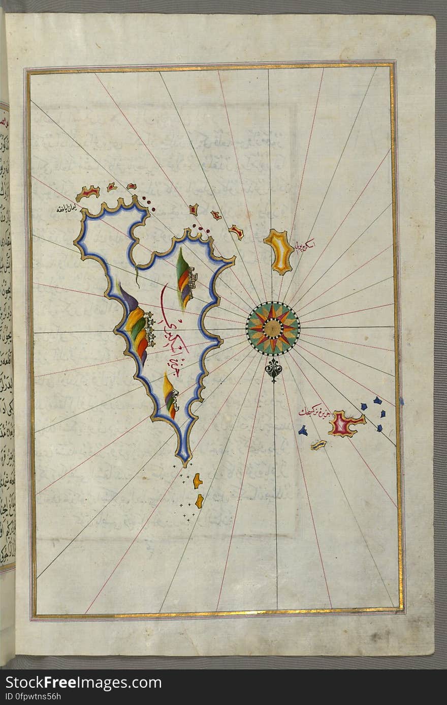 Originally composed in 932 AH / 1525 CE and dedicated to Sultan Süleyman I &#x28;&quot;The Magnificent&quot;&#x29;, this great work by Piri Reis &#x28;d. 962 AH / 1555 CE&#x29; on navigation was later revised and expanded. The present manuscript, made mostly in the late 11th AH / 17th CE century, is based on the later expanded version with some 240 exquisitely executed maps and portolan charts. They include a world map &#x28;fol.41a&#x29; with the outline of the Americas, as well as coastlines &#x28;bays, capes, peninsulas&#x29;, islands, mountains and cities of the Mediterranean basin and the Black Sea. The work starts with the description of the coastline of Anatolia and the islands of the Aegean Sea, the Peloponnese peninsula and eastern and western coasts of the Adriatic Sea. It then proceeds to describe the western shores of Italy, southern France, Spain, North Africa, Palestine, Israel, Lebanon, Syria, western Anatolia, various islands north of Crete, Sea of Marmara, Bosporus and the Black Sea. It ends with a map of the shores of the the Caspian Sea &#x28;fol.374a&#x29;. See this manuscript page by page at the Walters Art Museum website: art.thewalters.org/viewwoa.aspx?id=19195. Originally composed in 932 AH / 1525 CE and dedicated to Sultan Süleyman I &#x28;&quot;The Magnificent&quot;&#x29;, this great work by Piri Reis &#x28;d. 962 AH / 1555 CE&#x29; on navigation was later revised and expanded. The present manuscript, made mostly in the late 11th AH / 17th CE century, is based on the later expanded version with some 240 exquisitely executed maps and portolan charts. They include a world map &#x28;fol.41a&#x29; with the outline of the Americas, as well as coastlines &#x28;bays, capes, peninsulas&#x29;, islands, mountains and cities of the Mediterranean basin and the Black Sea. The work starts with the description of the coastline of Anatolia and the islands of the Aegean Sea, the Peloponnese peninsula and eastern and western coasts of the Adriatic Sea. It then proceeds to describe the western shores of Italy, southern France, Spain, North Africa, Palestine, Israel, Lebanon, Syria, western Anatolia, various islands north of Crete, Sea of Marmara, Bosporus and the Black Sea. It ends with a map of the shores of the the Caspian Sea &#x28;fol.374a&#x29;. See this manuscript page by page at the Walters Art Museum website: art.thewalters.org/viewwoa.aspx?id=19195