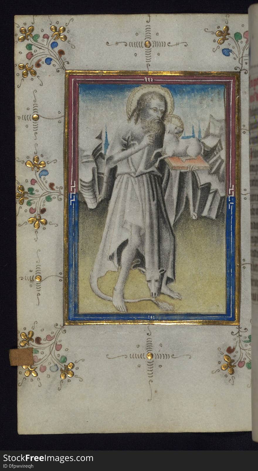 This mid-fifteenth century illuminated Book of Hours is written entirely in Dutch on fine vellum, and is remarkable for its eighteen grisaille miniatures. The technique, wherein the figures are modeled primarily in a gray wash, became a favorite in the Netherlands, and the hand behind the paintings in this manuscript has been identified with a group of artists known as the &#x22;Masters of the Delft Grisailles.&#x22; This manuscript has been grouped with more than a dozen related works, including New York PML M. 349, London, Victoria and Albert Geo. Reid Ms. 32, Leiden B.P.L. 224, Brussels, BR 21696, Antwerp, Plantein Moretus Ms. 49, and the Hague K.B. Ms. 74 G 35. The manuscript is comprised of 152 folios and is almost completely intact, lacking only two miniatures, and retains its original brown leather binding decorated with mythological beasts and a now illegible inscription. The calendar is for the use of Utrecht, which helps localize its original ownership, as might a mostly erased ownership inscription that has been partially recovered by Marrow. The illumination begins the suffrage. This mid-fifteenth century illuminated Book of Hours is written entirely in Dutch on fine vellum, and is remarkable for its eighteen grisaille miniatures. The technique, wherein the figures are modeled primarily in a gray wash, became a favorite in the Netherlands, and the hand behind the paintings in this manuscript has been identified with a group of artists known as the &#x22;Masters of the Delft Grisailles.&#x22; This manuscript has been grouped with more than a dozen related works, including New York PML M. 349, London, Victoria and Albert Geo. Reid Ms. 32, Leiden B.P.L. 224, Brussels, BR 21696, Antwerp, Plantein Moretus Ms. 49, and the Hague K.B. Ms. 74 G 35. The manuscript is comprised of 152 folios and is almost completely intact, lacking only two miniatures, and retains its original brown leather binding decorated with mythological beasts and a now illegible inscription. The calendar is for the use of Utrecht, which helps localize its original ownership, as might a mostly erased ownership inscription that has been partially recovered by Marrow. The illumination begins the suffrage.