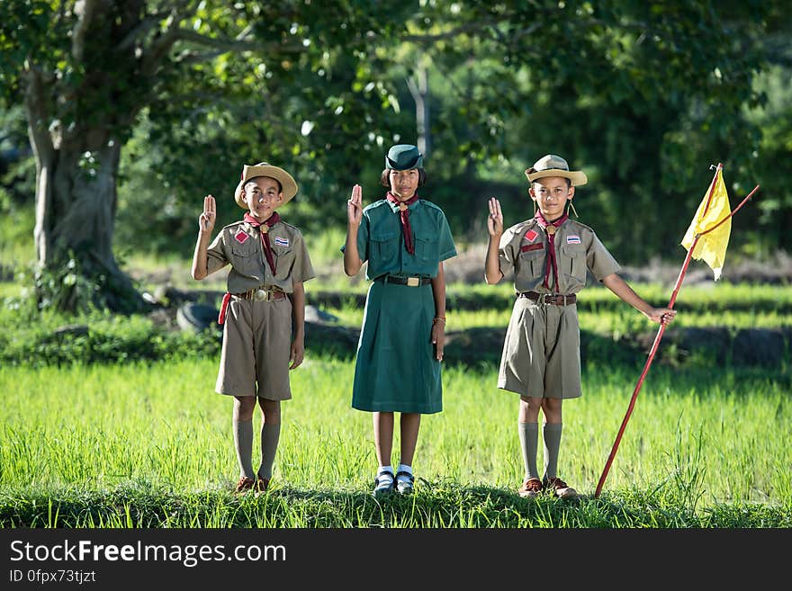 Full Length of Children on Grass