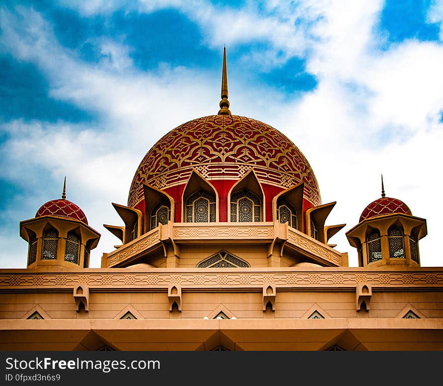 View of Temple Against Cloudy Sky