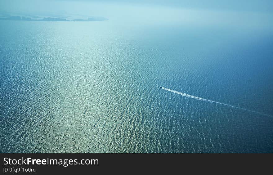 The boat floats in the Persian Gulf