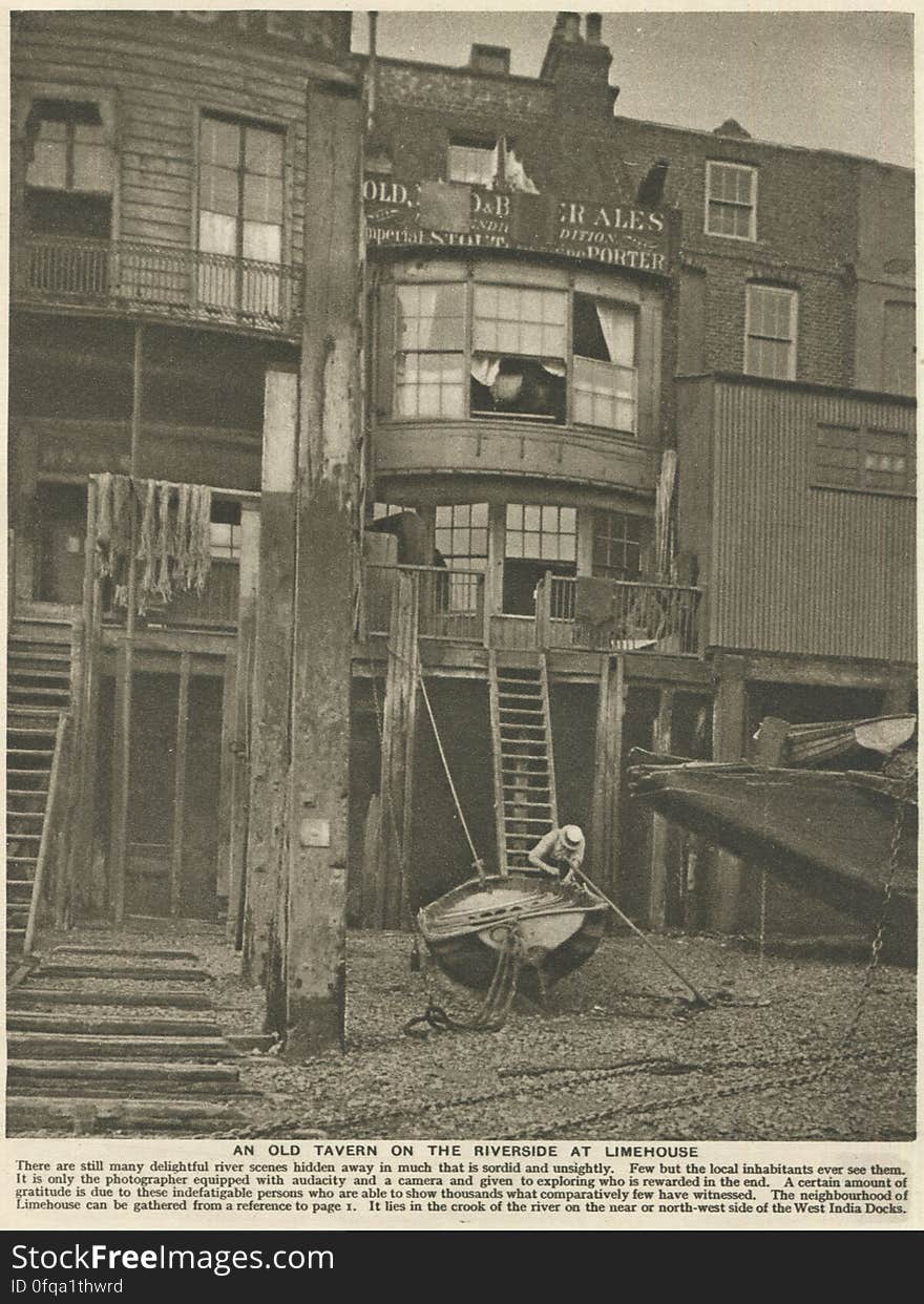 London, 1920s Photogravure by Donald Macleish from Wonderful London by St John Adcock, 1927. There are still many delightful river scenes hidden away in much that is sordid and unsightly. Few but the local inhabitants ever see them. It is only the photographer equipped with audacity and a camera and given to exploring who is rewarded in the end. More at www.wonderfullondon.tumblr.com/