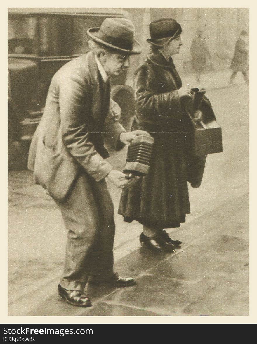 London, 1920s Photogravure by Donald Macleish from Wonderful London by St John Adcock, 1927. From the section entitled Some of the sights and sounds that liven London streets: Some street musicians make their appeal by the sweetness of the strains they produce: some, one would think, by blackmail. Nor would Pharaoh have hardened his heart against an ill-played concertina.