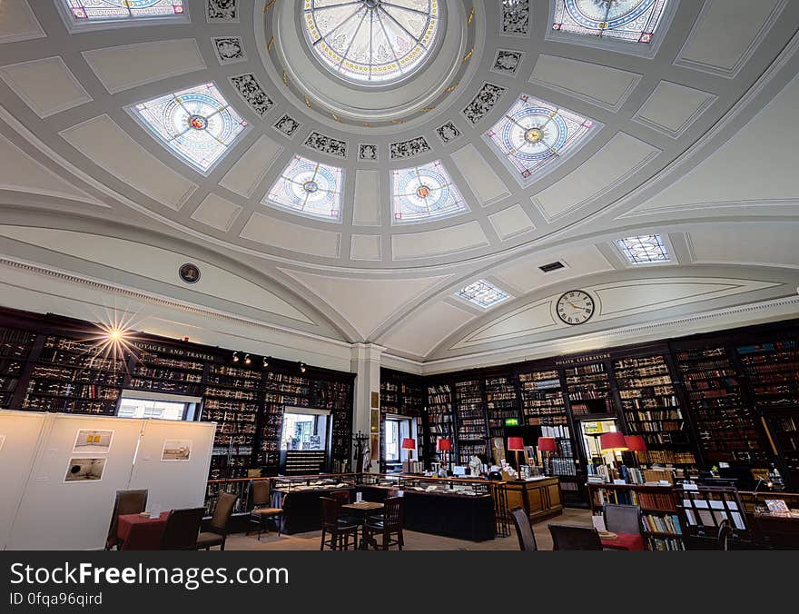 Here is an hdr photograph taken from inside The Portico Library. This is a famous private library located in the middle of the city centre. Located in Manchester, Greater Manchester, England, UK. &#x28;taken with kind permission of the administration&#x29;. Here is an hdr photograph taken from inside The Portico Library. This is a famous private library located in the middle of the city centre. Located in Manchester, Greater Manchester, England, UK. &#x28;taken with kind permission of the administration&#x29;