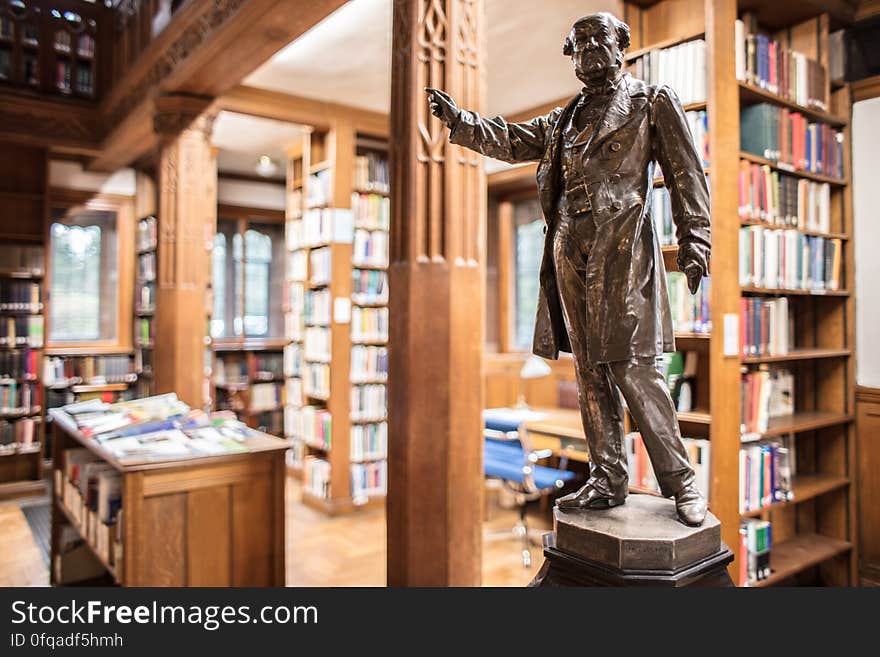 Here is a statue of Gladstone inside Gladstone&#x27;s Library. Located in Hawarden, Wales, UK. &#x28;taken with kind permission of the administration&#x29;. Here is a statue of Gladstone inside Gladstone&#x27;s Library. Located in Hawarden, Wales, UK. &#x28;taken with kind permission of the administration&#x29;