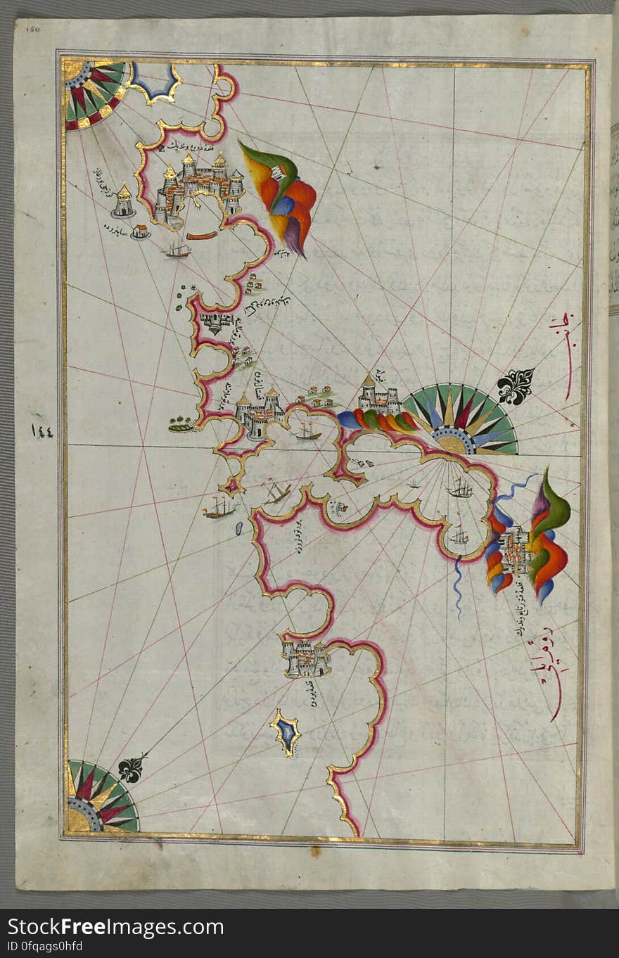 Originally composed in 932 AH / 1525 CE and dedicated to Sultan Süleyman I &#x28;&quot;The Magnificent&quot;&#x29;, this great work by Piri Reis &#x28;d. 962 AH / 1555 CE&#x29; on navigation was later revised and expanded. The present manuscript, made mostly in the late 11th AH / 17th CE century, is based on the later expanded version with some 240 exquisitely executed maps and portolan charts. They include a world map &#x28;fol.41a&#x29; with the outline of the Americas, as well as coastlines &#x28;bays, capes, peninsulas&#x29;, islands, mountains and cities of the Mediterranean basin and the Black Sea. The work starts with the description of the coastline of Anatolia and the islands of the Aegean Sea, the Peloponnese peninsula and eastern and western coasts of the Adriatic Sea. It then proceeds to describe the western shores of Italy, southern France, Spain, North Africa, Palestine, Israel, Lebanon, Syria, western Anatolia, various islands north of Crete, Sea of Marmara, Bosporus and the Black Sea. It ends with a map of the shores of the the Caspian Sea &#x28;fol.374a&#x29;. See this manuscript page by page at the Walters Art Museum website: art.thewalters.org/viewwoa.aspx?id=19195. Originally composed in 932 AH / 1525 CE and dedicated to Sultan Süleyman I &#x28;&quot;The Magnificent&quot;&#x29;, this great work by Piri Reis &#x28;d. 962 AH / 1555 CE&#x29; on navigation was later revised and expanded. The present manuscript, made mostly in the late 11th AH / 17th CE century, is based on the later expanded version with some 240 exquisitely executed maps and portolan charts. They include a world map &#x28;fol.41a&#x29; with the outline of the Americas, as well as coastlines &#x28;bays, capes, peninsulas&#x29;, islands, mountains and cities of the Mediterranean basin and the Black Sea. The work starts with the description of the coastline of Anatolia and the islands of the Aegean Sea, the Peloponnese peninsula and eastern and western coasts of the Adriatic Sea. It then proceeds to describe the western shores of Italy, southern France, Spain, North Africa, Palestine, Israel, Lebanon, Syria, western Anatolia, various islands north of Crete, Sea of Marmara, Bosporus and the Black Sea. It ends with a map of the shores of the the Caspian Sea &#x28;fol.374a&#x29;. See this manuscript page by page at the Walters Art Museum website: art.thewalters.org/viewwoa.aspx?id=19195