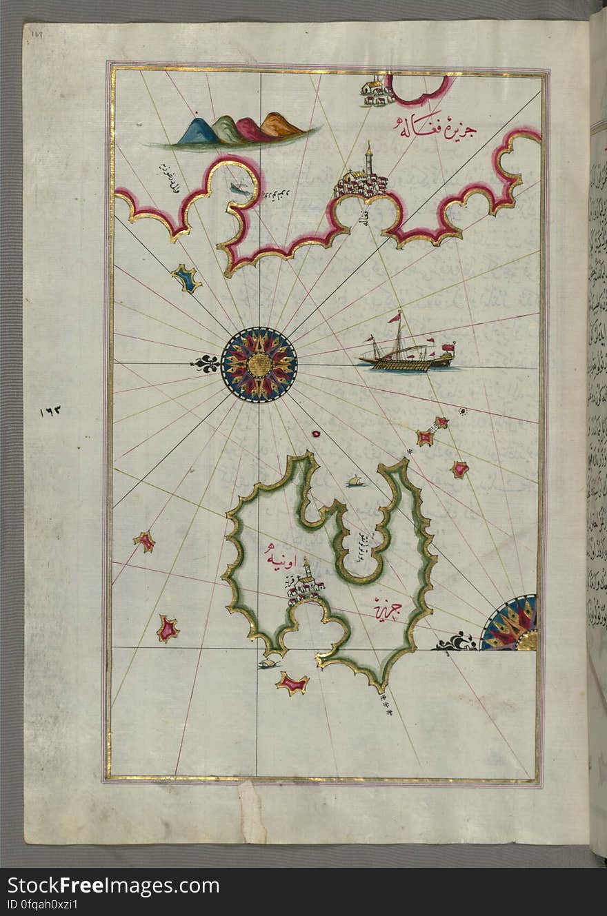 Originally composed in 932 AH / 1525 CE and dedicated to Sultan SÃ¼leyman I &#x28;&quot;The Magnificent&quot;&#x29;, this great work by Piri Reis &#x28;d. 962 AH / 1555 CE&#x29; on navigation was later revised and expanded. The present manuscript, made mostly in the late 11th AH / 17th CE century, is based on the later expanded version with some 240 exquisitely executed maps and portolan charts. They include a world map &#x28;fol.41a&#x29; with the outline of the Americas, as well as coastlines &#x28;bays, capes, peninsulas&#x29;, islands, mountains and cities of the Mediterranean basin and the Black Sea. The work starts with the description of the coastline of Anatolia and the islands of the Aegean Sea, the Peloponnese peninsula and eastern and western coasts of the Adriatic Sea. It then proceeds to describe the western shores of Italy, southern France, Spain, North Africa, Palestine, Israel, Lebanon, Syria, western Anatolia, various islands north of Crete, Sea of Marmara, Bosporus and the Black Sea. It ends with a map of the shores of the the Caspian Sea &#x28;fol.374a&#x29;. See this manuscript page by page at the Walters Art Museum website: art.thewalters.org/viewwoa.aspx?id=19195. Originally composed in 932 AH / 1525 CE and dedicated to Sultan SÃ¼leyman I &#x28;&quot;The Magnificent&quot;&#x29;, this great work by Piri Reis &#x28;d. 962 AH / 1555 CE&#x29; on navigation was later revised and expanded. The present manuscript, made mostly in the late 11th AH / 17th CE century, is based on the later expanded version with some 240 exquisitely executed maps and portolan charts. They include a world map &#x28;fol.41a&#x29; with the outline of the Americas, as well as coastlines &#x28;bays, capes, peninsulas&#x29;, islands, mountains and cities of the Mediterranean basin and the Black Sea. The work starts with the description of the coastline of Anatolia and the islands of the Aegean Sea, the Peloponnese peninsula and eastern and western coasts of the Adriatic Sea. It then proceeds to describe the western shores of Italy, southern France, Spain, North Africa, Palestine, Israel, Lebanon, Syria, western Anatolia, various islands north of Crete, Sea of Marmara, Bosporus and the Black Sea. It ends with a map of the shores of the the Caspian Sea &#x28;fol.374a&#x29;. See this manuscript page by page at the Walters Art Museum website: art.thewalters.org/viewwoa.aspx?id=19195